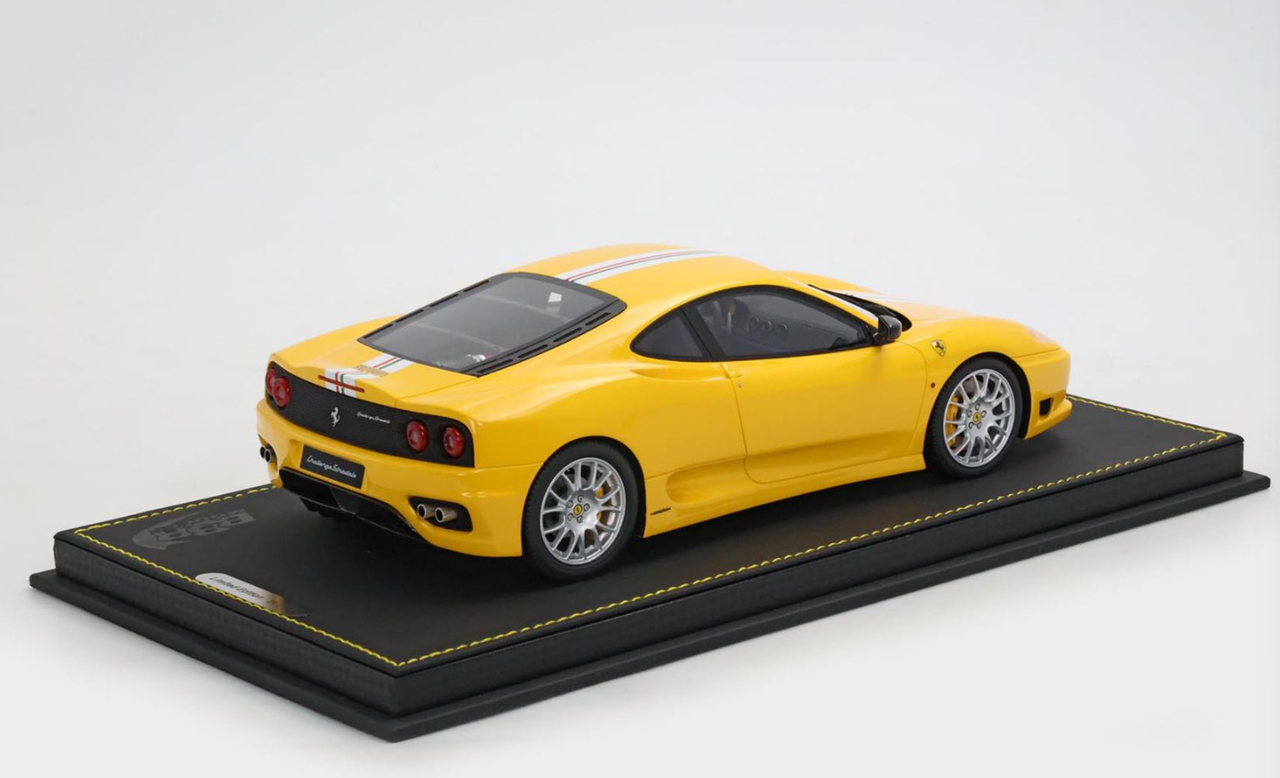 1/18 BBR Ferrari 360 Challenge Stradale (Modena Yellow with Italian Flag Stripe) Car Model