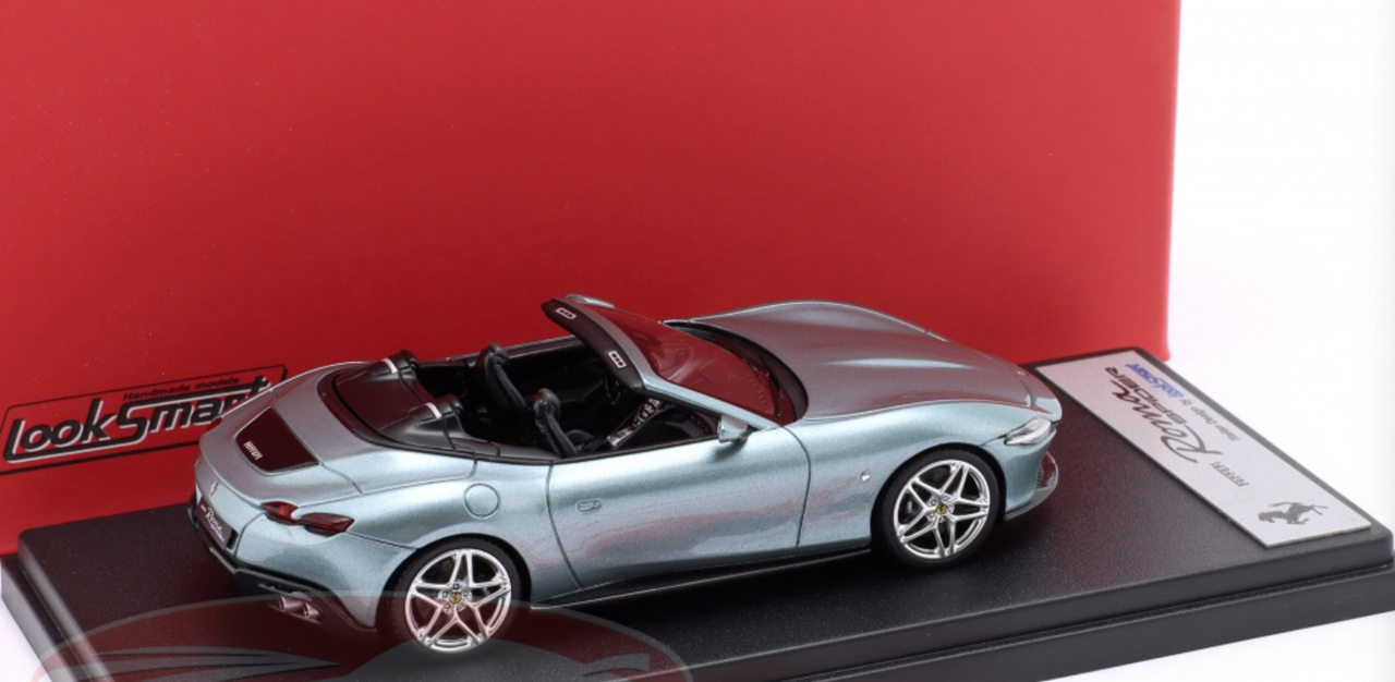 1/43 Looksmart 2023 Ferrari Roma Spider (Celeste Trevi Silver) Car Model