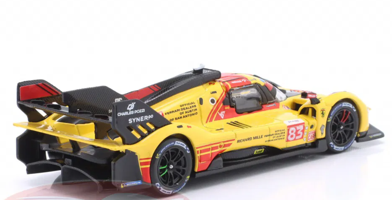 1/43 BBurago 2024 Ferrari 499P #83 24h LeMans AF Corse Robert Kubica, Robert Shwartzmann, Yifei Ye Diecast Car Model