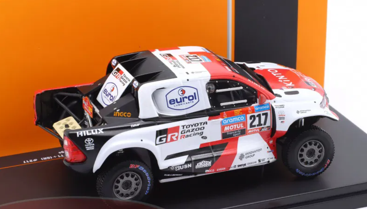 1/43 Ixo 2023 Toyota GR DKR Hilux T1 #217 5th Rallye Dakar Toyota Gazoo Racing Henk Lategan, Brett Cummings Car Model