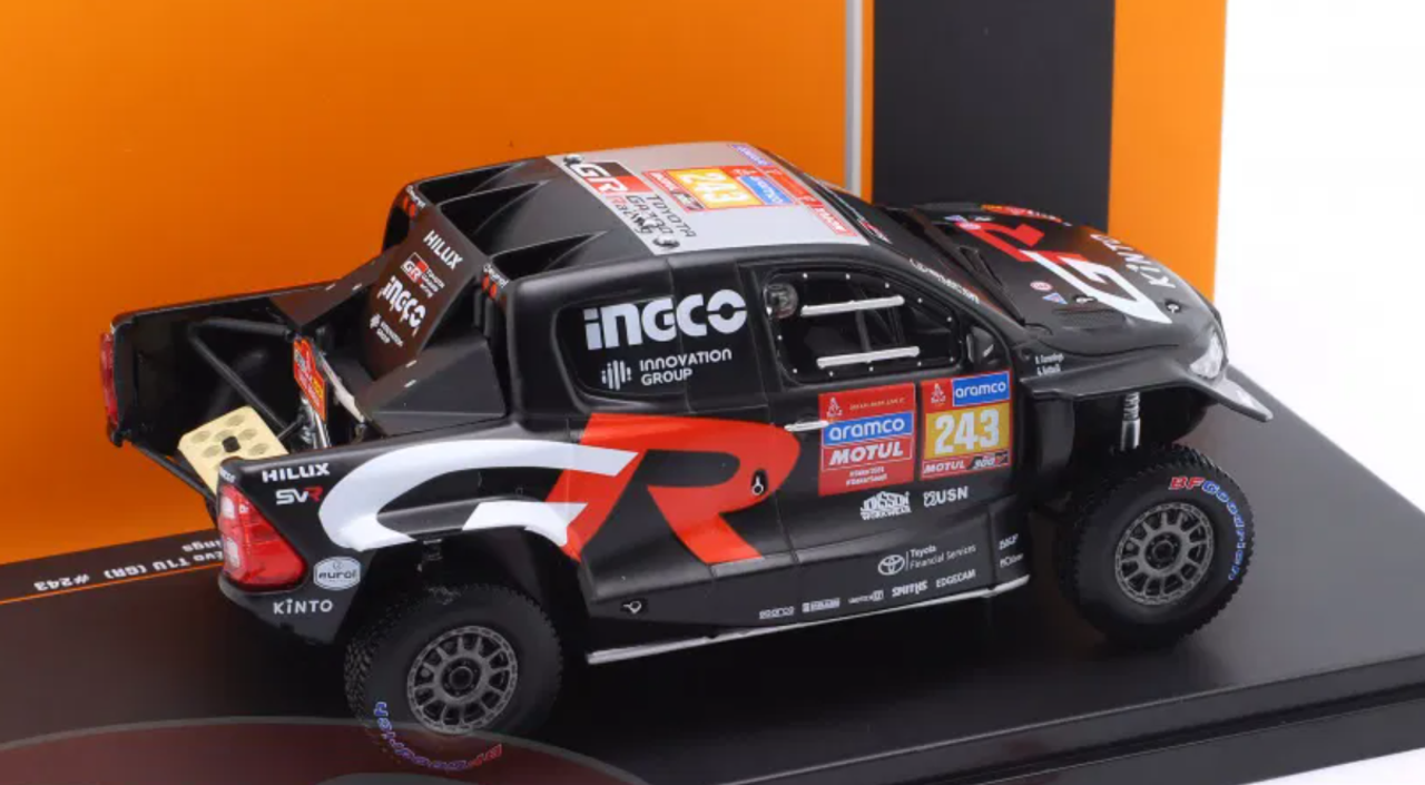 1/43 Ixo 2024 Toyota GR DKR Hilux EVO T1U #243 6th Rallye Dakar Toyota Gazoo Racing Guy Botterill, Brett Cummings Car Model