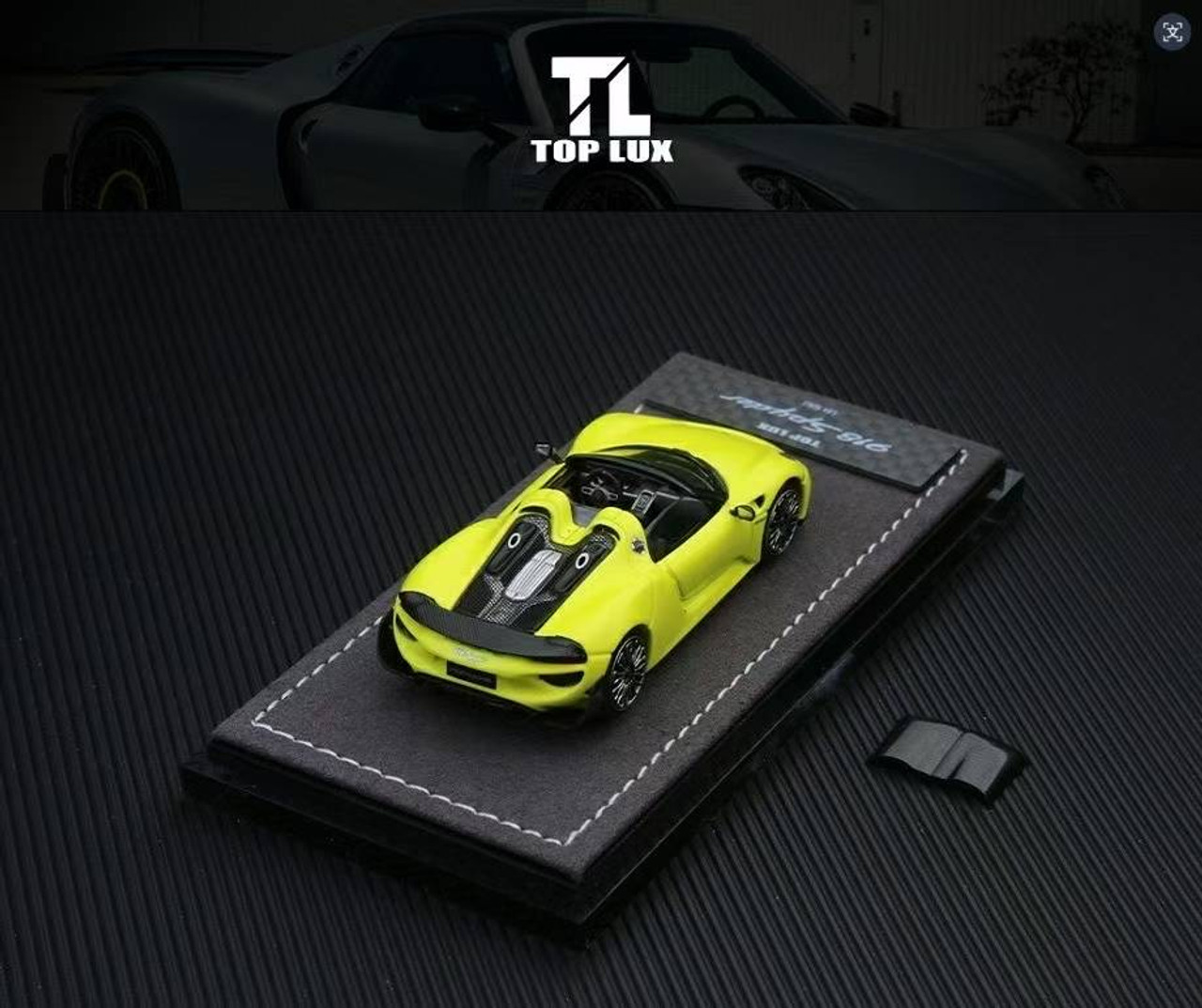 1/64 Top Lux Porsche 918 Spyder (Lemon Yellow) Diecast Car Model