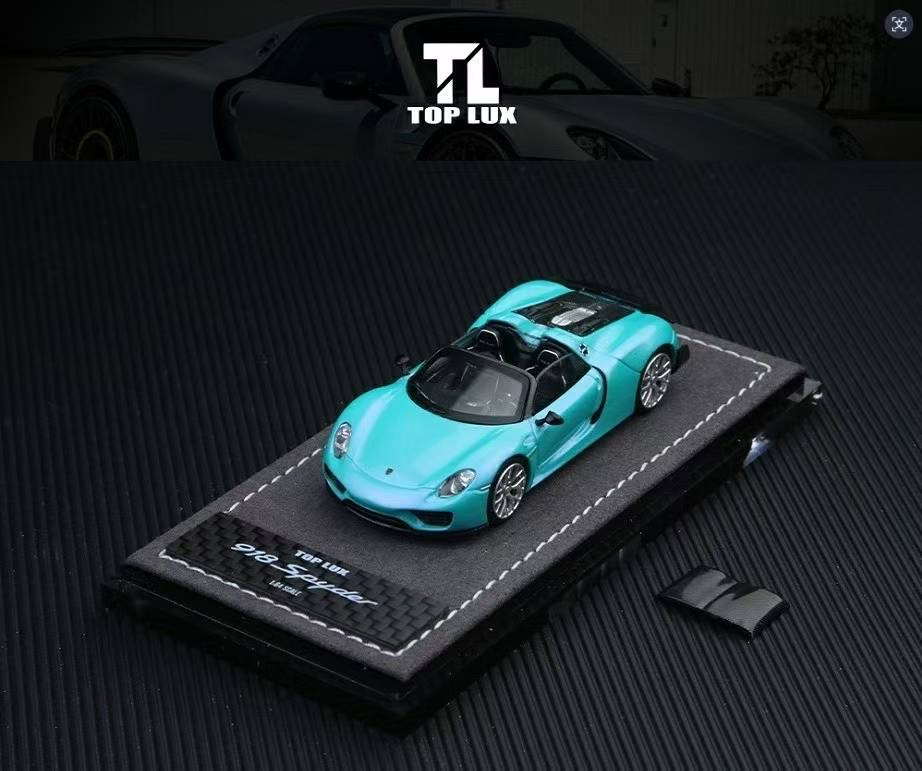 1/64 Top Lux Porsche 918 Spyder (Green Blue) Diecast Car Model
