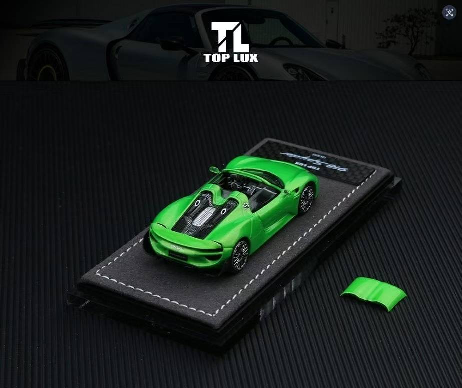 1/64 Top Lux Porsche 918 Spyder (Apple Green) Diecast Car Model