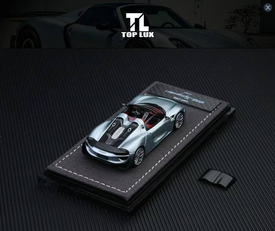 1/64 Top Lux Porsche 918 Spyder (Silver Blue) Diecast Car Model
