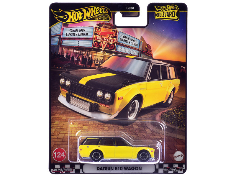 Hotwheels’71 DATSUN 510 WAGON yellow Datsun 510 Wagon Yellow and Black 