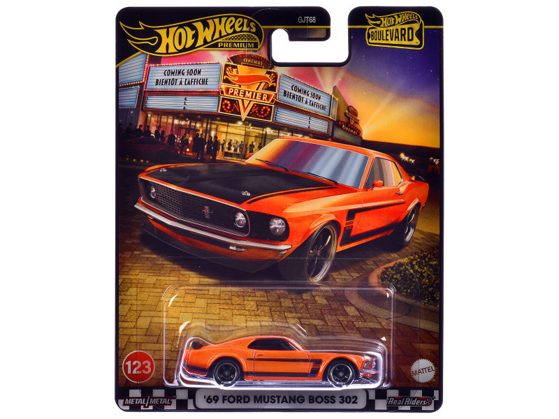 1969 Ford Mustang Boss 302 Orange with Black Stripes and Hood