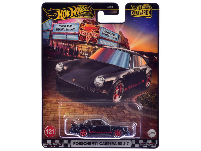 Porsche 911 Carrera RS 2.7 Black with Red Stripes 