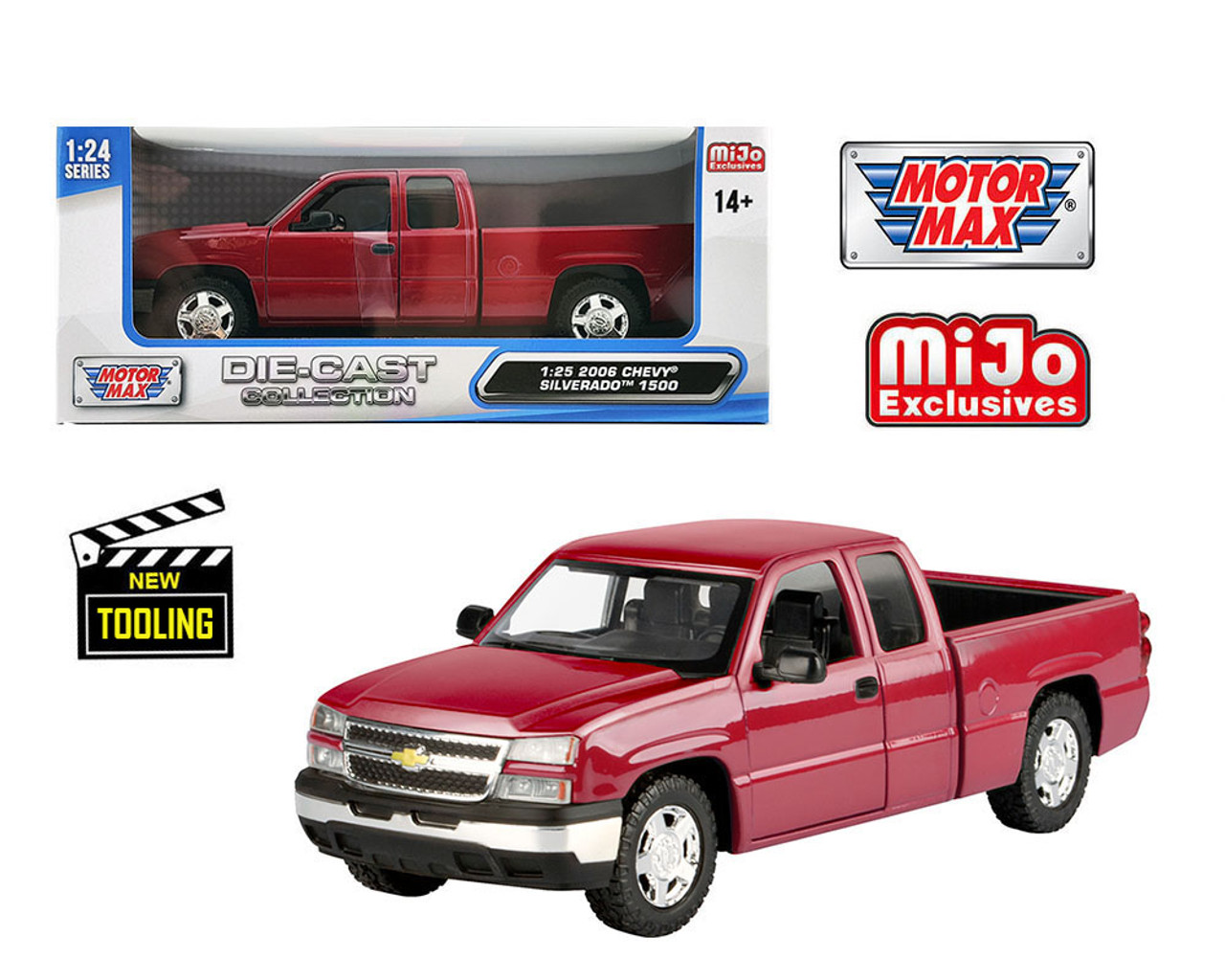 1/25 Motormax 2006 Chevrolet Silverado 1500 (Red) Diecast