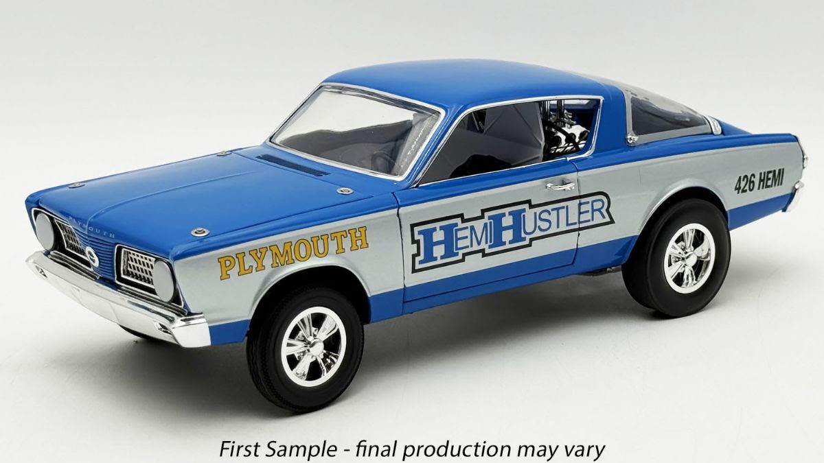 1/18 ACME 1966 Plymouth Barracuda Hemi Hustler (Blue) Diecast Car