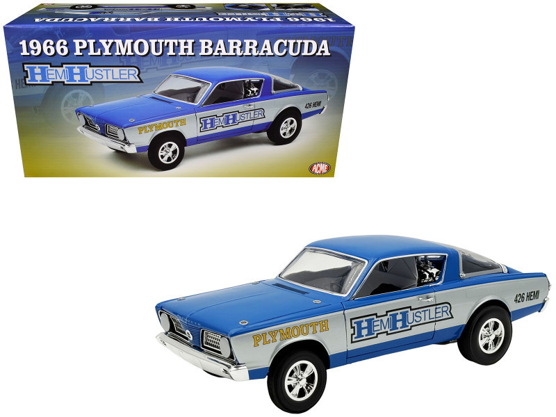 1/18 ACME 1966 Plymouth Barracuda Hemi Hustler (Blue) Diecast Car