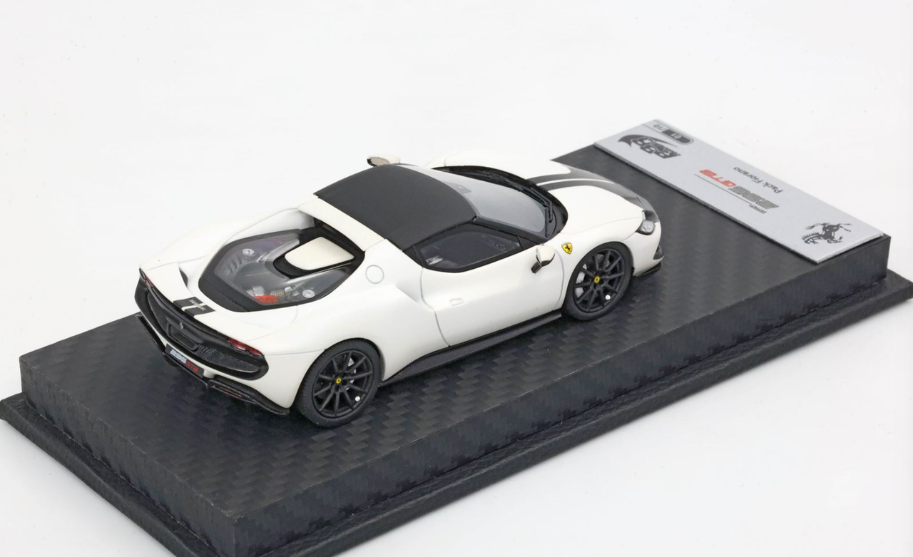 1/43 BBR Ferrari 296 Assetto Fiorano (Matte Fuji White with Black Roof) Car Model Limited 10 Pieces