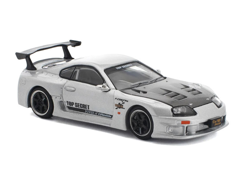 1/64 Poprace Toyota Supra TOP SECRET GT300 (Silver) Diecast Car Model