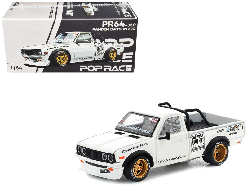 1/64 Poprace Datsun 620 Pandem (White) Diecast Car Model