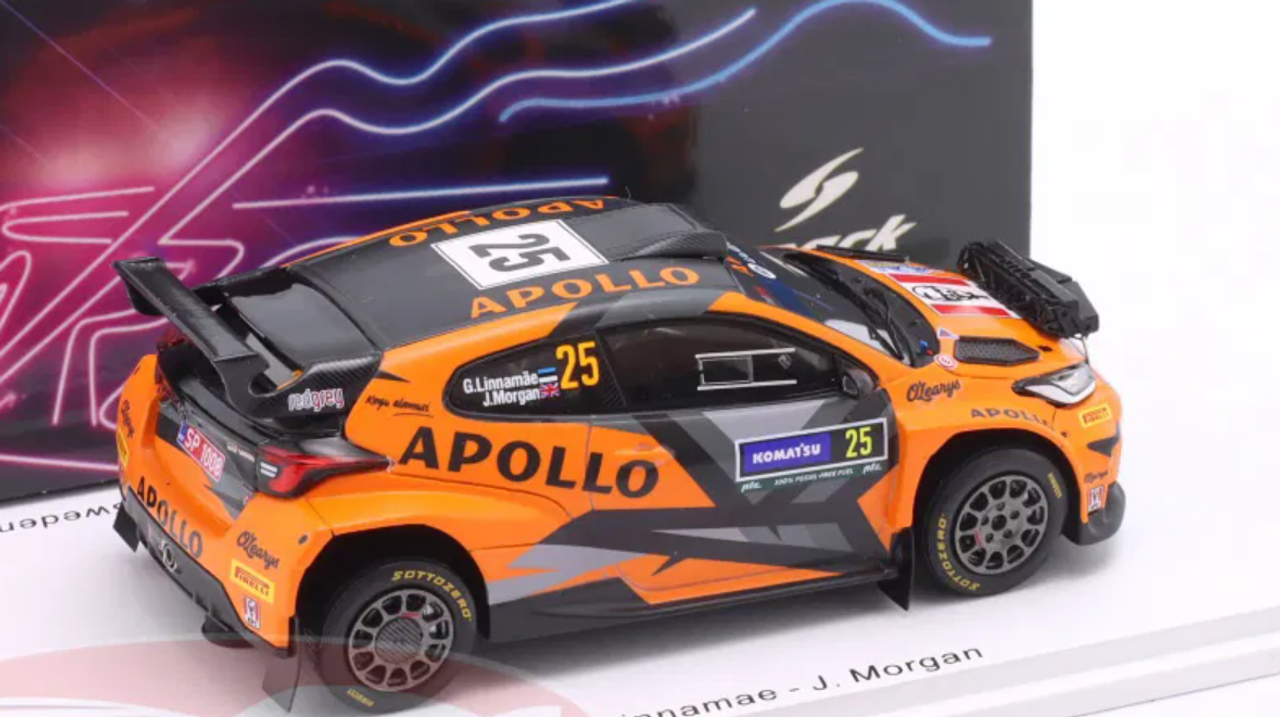 1/43 Spark 2024 Toyota GR Yaris Rally2 #25 7th Rallye Sweden Red Grey Team Georg Linnamäe, James Morgan Car Model