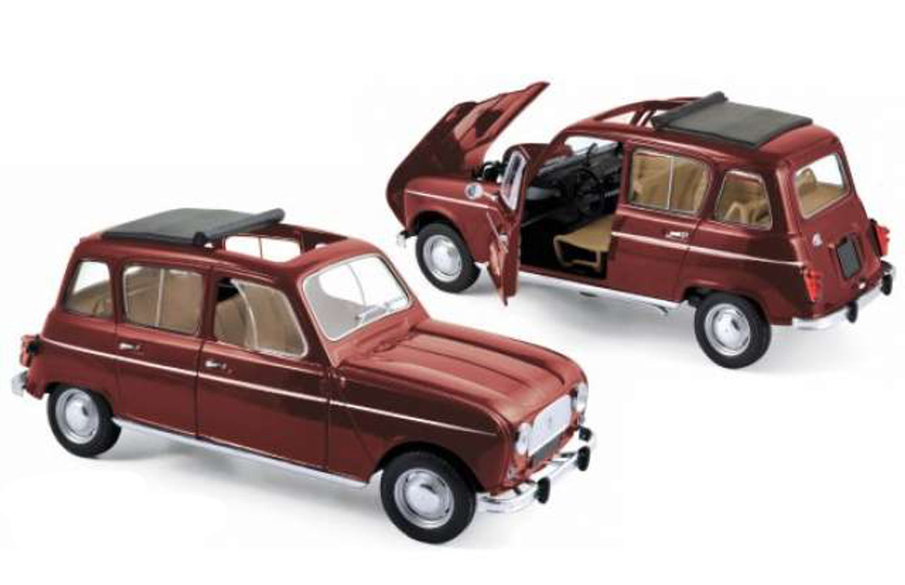 1/18 Norev 1966 Renault 4 L 4L (Dark Red) Diecast Car Model