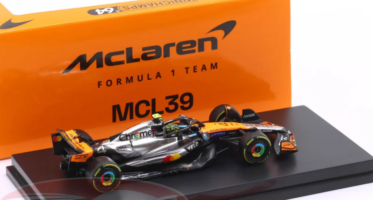 1/64 Minichamps 2025 Formula 1 McLaren F1 Team MCL39 Winner British GP #4 Lando Norris Car Model
