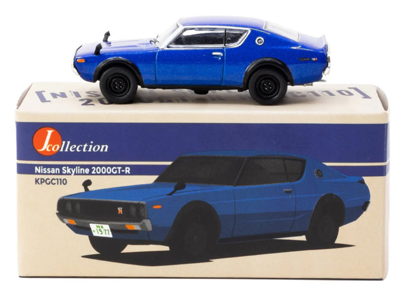 1/64 J Collection Nissan Skyline 2000GT-R KPGC110 (Blue Metallic) Diecast Car Model