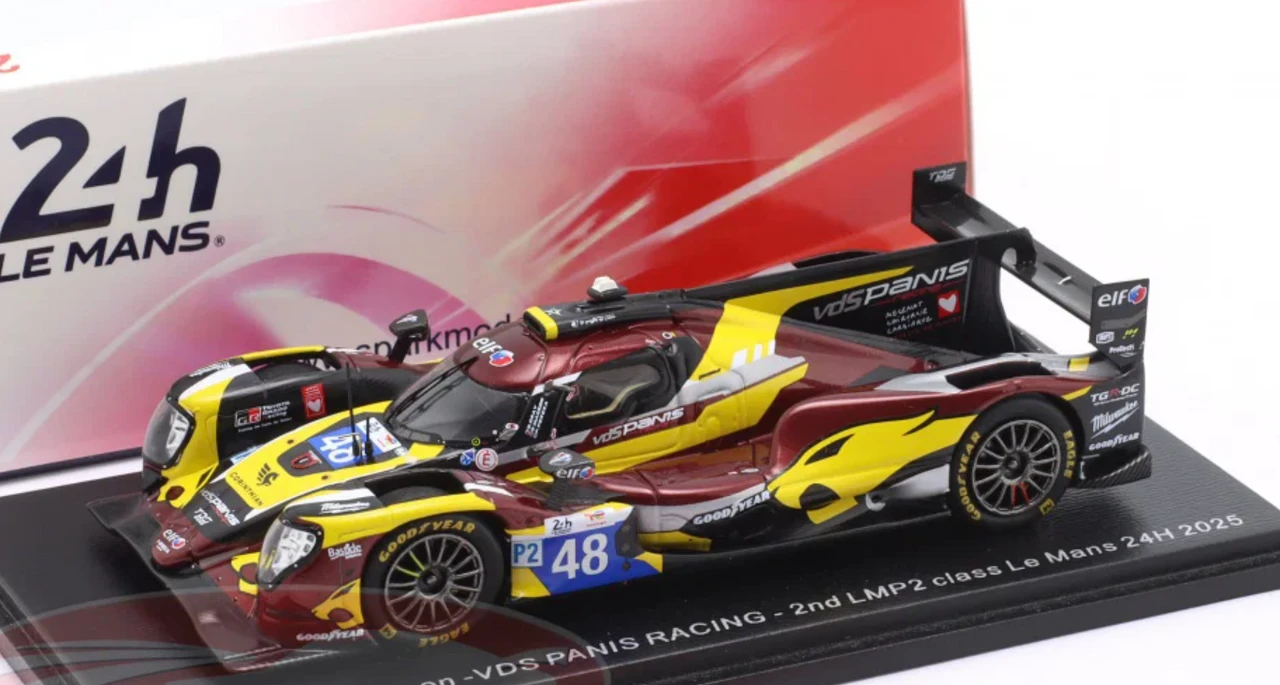 1/43 Spark Oreca 07 - Gibson No.48 VDS PANIS RACING 2nd LMP2 class Le Mans 24H 2025 O. Gray - E. Masson - F. Perera Car Model