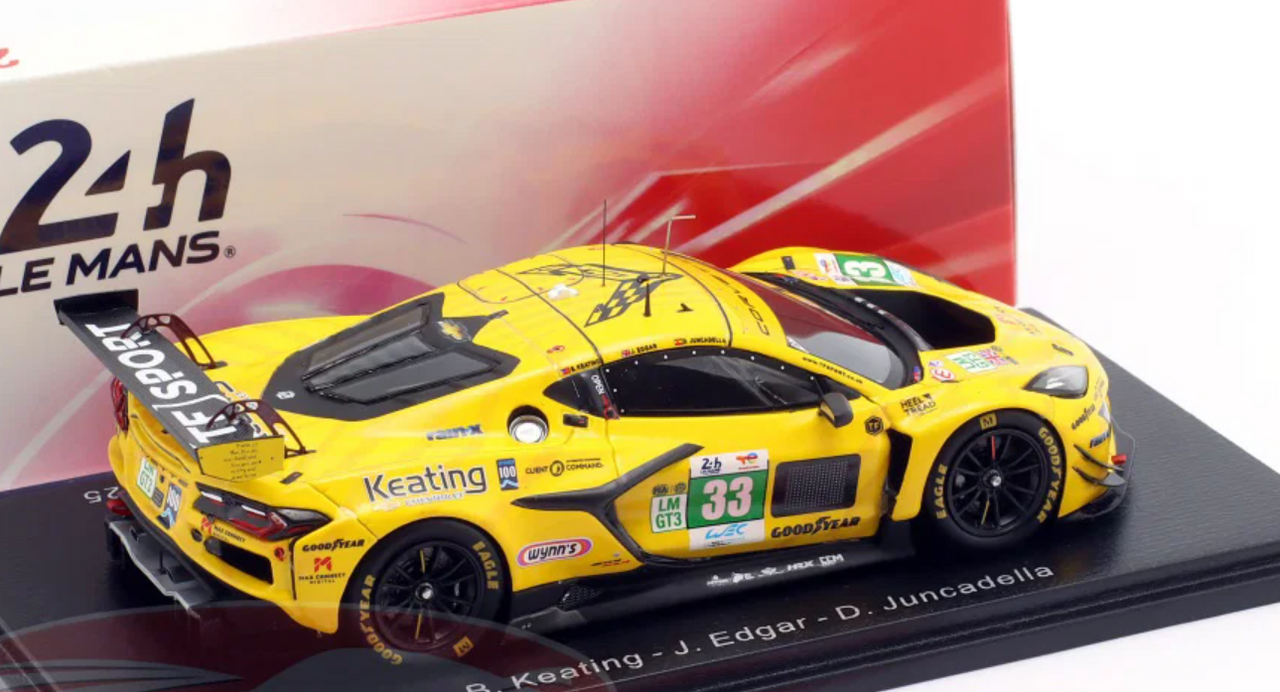 1/43 Spark Corvette Z06 LMGT3.R No.33 TF SPORT Le Mans 24H 2025 B. Keating -  J. Edgar - D. Juncadella Car Model