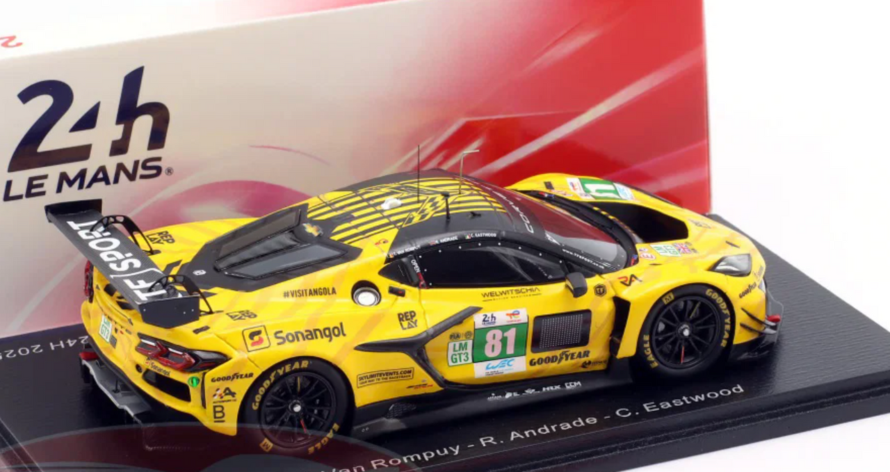 1/43 Spark Corvette Z06 LMGT3.R No.81 TF SPORT 3rd LMGT3 class Le Mans 24H 2025 T. Van Rompuy - R. Andrade - C. Eastwood Car Model