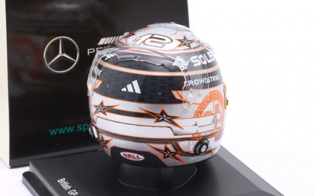 1/5 Spark Mercedes-AMG PETRONAS F1 Team - Kimi Antonelli - British GP 2025 Helmet Model
