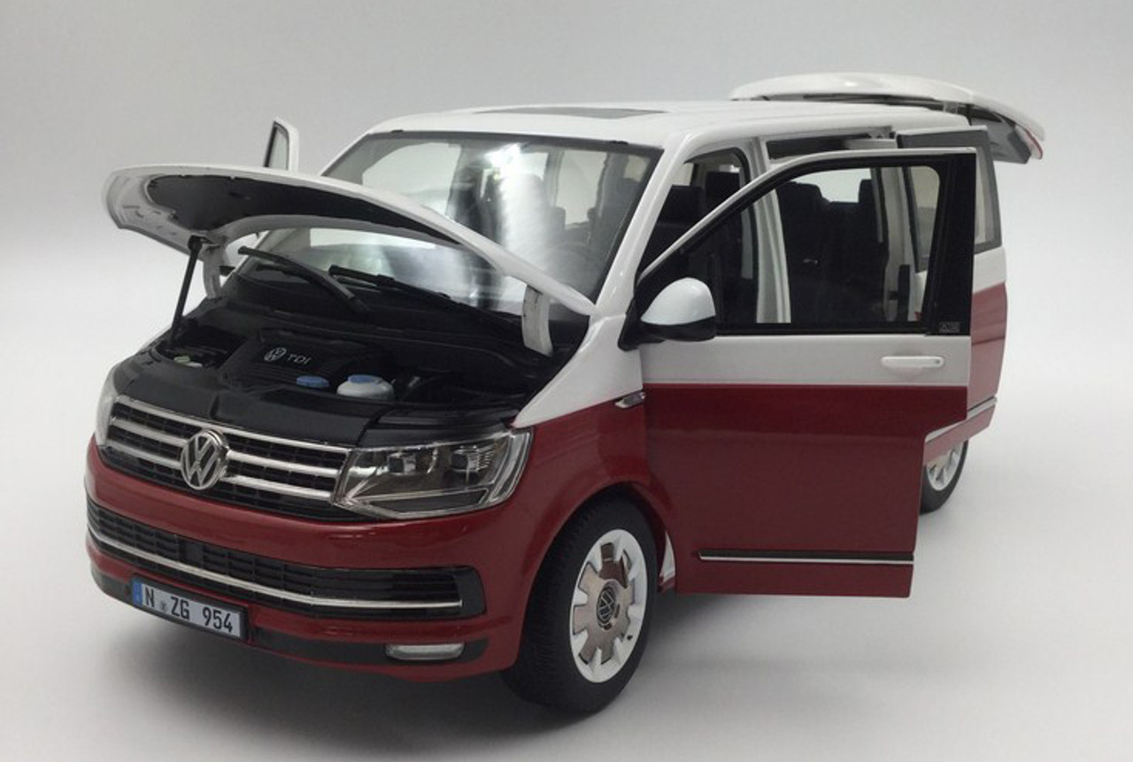 1/18 NZG Volkswagen VW Multivan (Red / White) Diecast Car Model