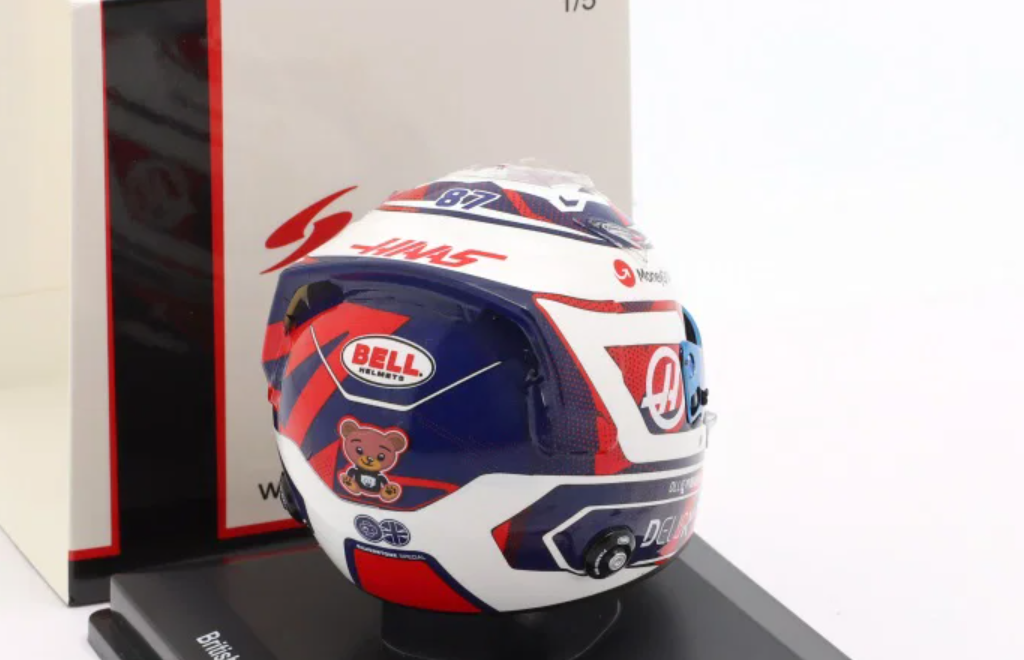 1/5 Spark MoneyGram Haas F1 Team - Ollie Bearman - British GP 2025 Helmet Model