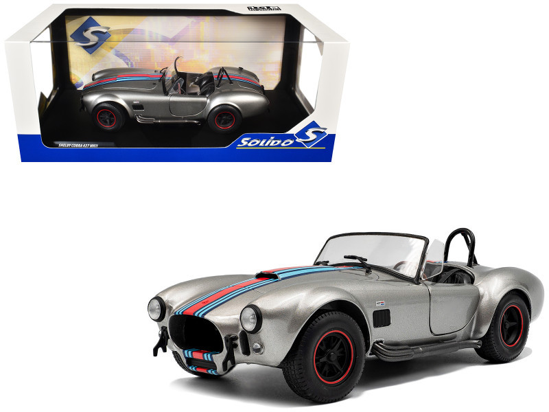 1/18 Solido 1965 Shelby Cobra 427 MKII M Racing Silver Diecast Car Model