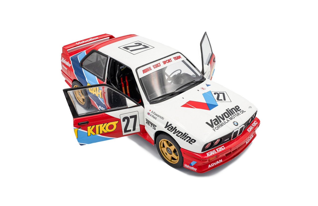 1/18 Solido 1986 BMW M3 E30 #27 Kawamoto, Reid JTCC (White