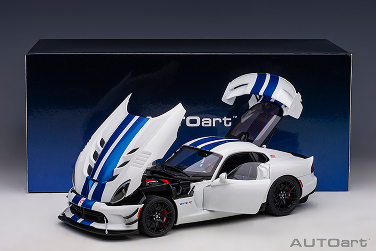 1/18 AUTOart Dodge Viper GTS-R Commemorative Edition ACR (Pearl White with  Blue Stripes) Car Model