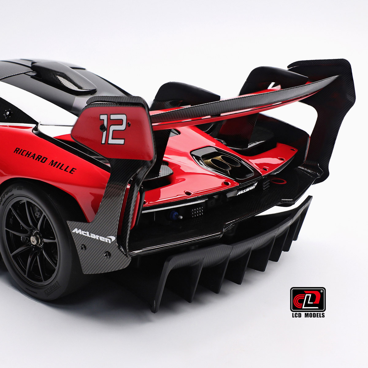 1/18 LCD Models McLaren Senna GTR #12 (White & Red) Diecast Car