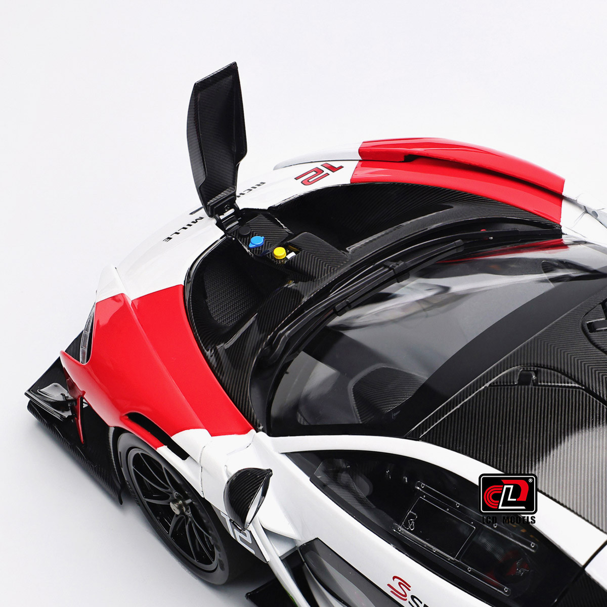 1/18 LCD Models McLaren Senna GTR #12 (White & Red) Diecast Car