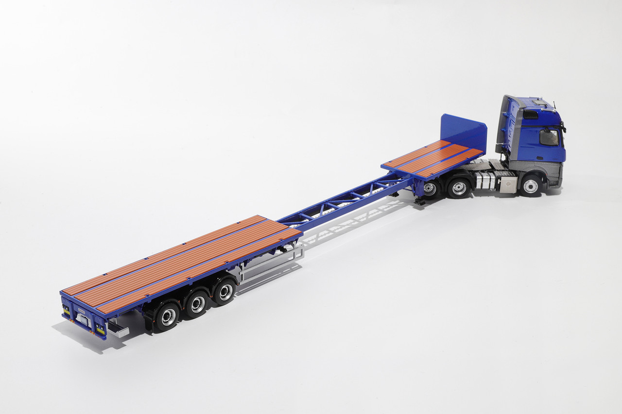 1/64 GCD Mercedes-Benz Actros Flatbed Transporter (Blue) Diecast