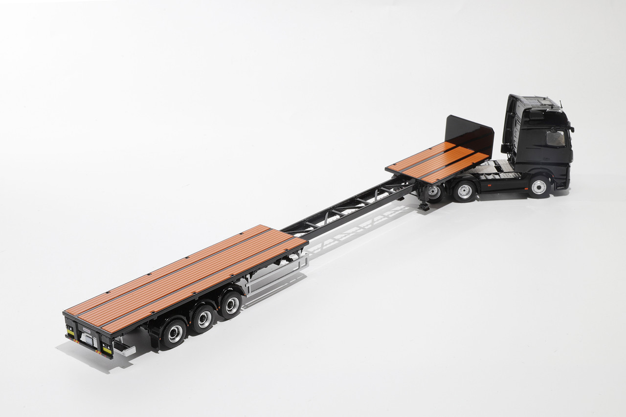1/64 GCD Mercedes-Benz Actros Flatbed Transporter (Black) Diecast