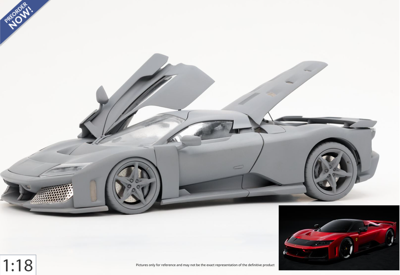 1/18 BBR Ferrari F80 (Rosso Supercar Red with Silver Wheels) Diecast Car Model