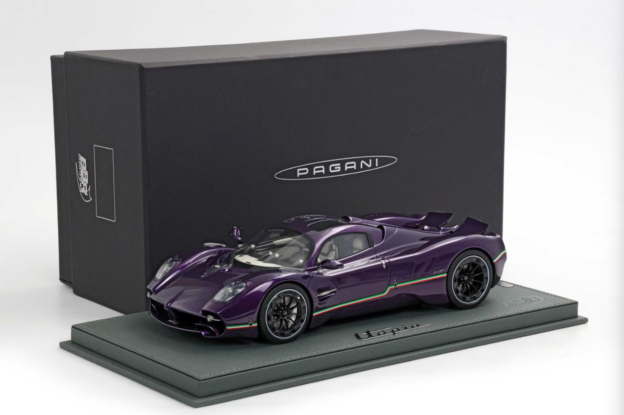 1/18 BBR Pagani Utopia Coupe (Purple Hong Kong with Italian Flag) Car Model