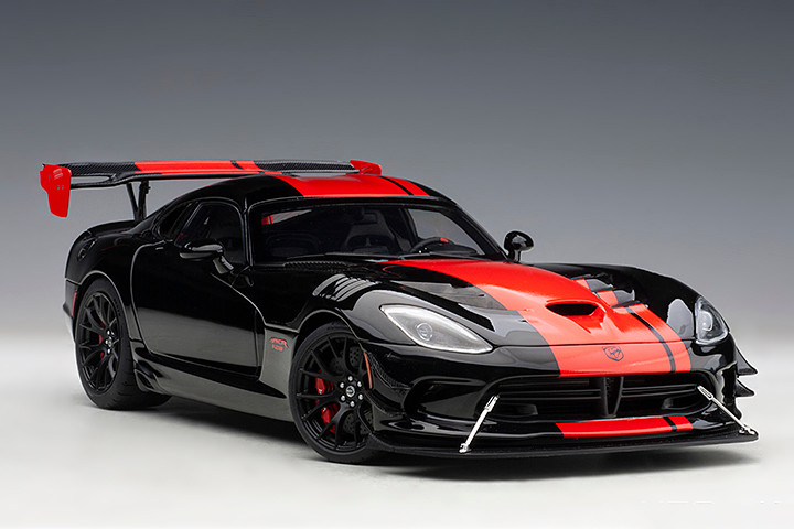 1 18 Autoart Dodge Viper Acr Venom Black W Red Stripes Diecast