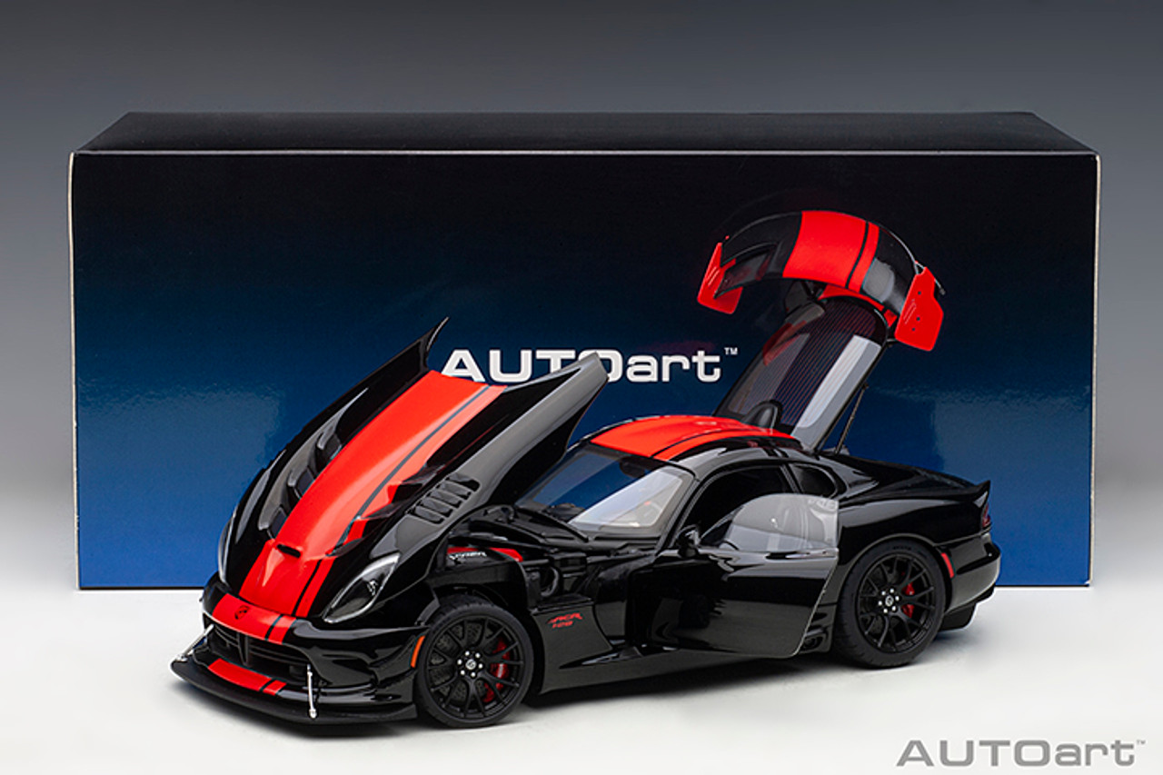 1/18 AUTOart Dodge Viper ACR (Venom Black with Red Stripes) Car Model