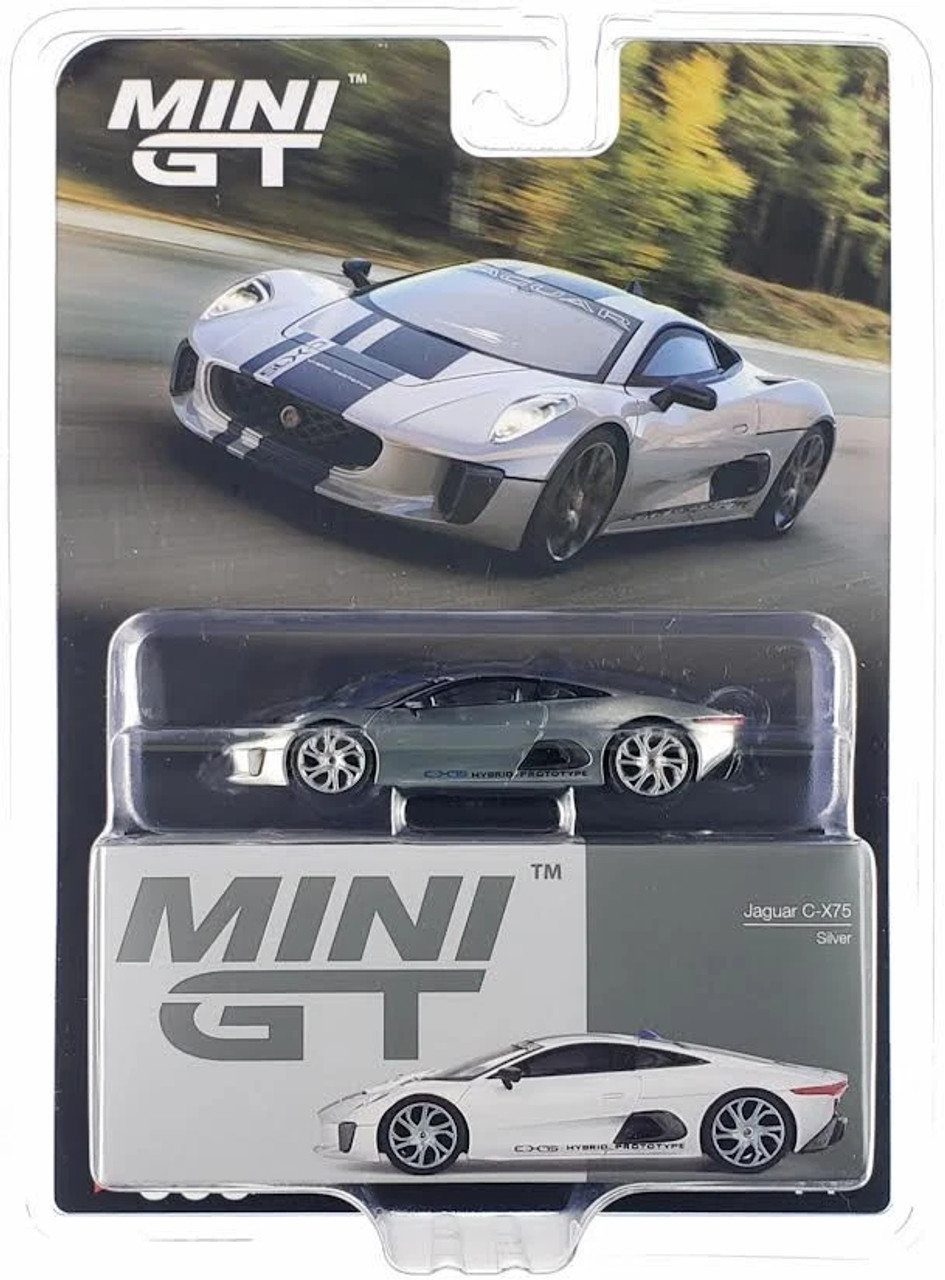 CHASE CAR 1/64 Mini GT Jaguar C-X75 CX75 (Chrome Silver) Diecast Car Model