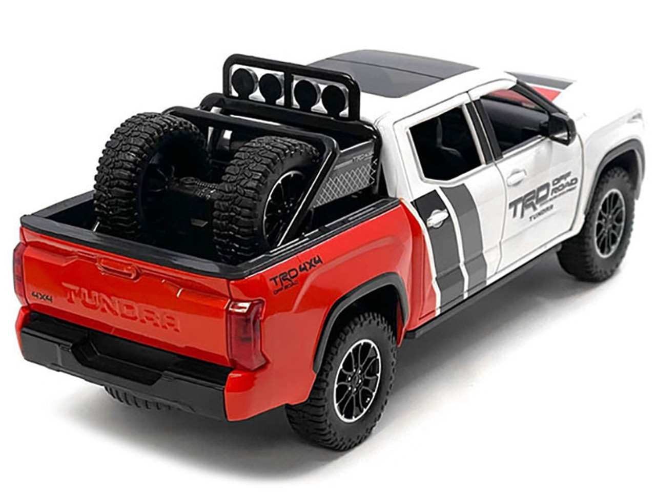 1/24 2024 Toyota Tacoma TRD Off-Road Custom (Red & White) Diecast Car Model
