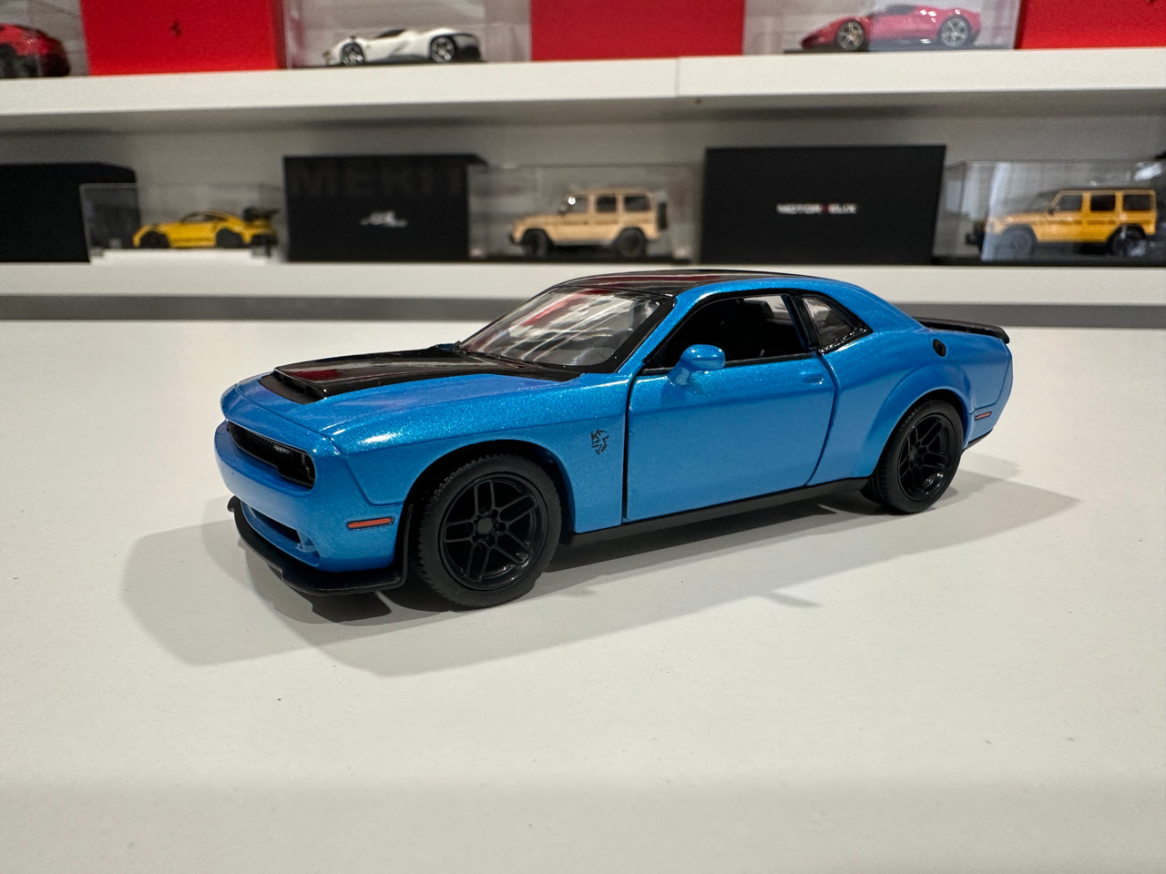 1/38 Kinsmart 2023 Dodge Challenger SRT Demon 170 (Blue) Diecast Car Model 1/38 Kinsmart 2023 Dodge Challenger SRT Demon 170 (Blue) Diecast Car Model