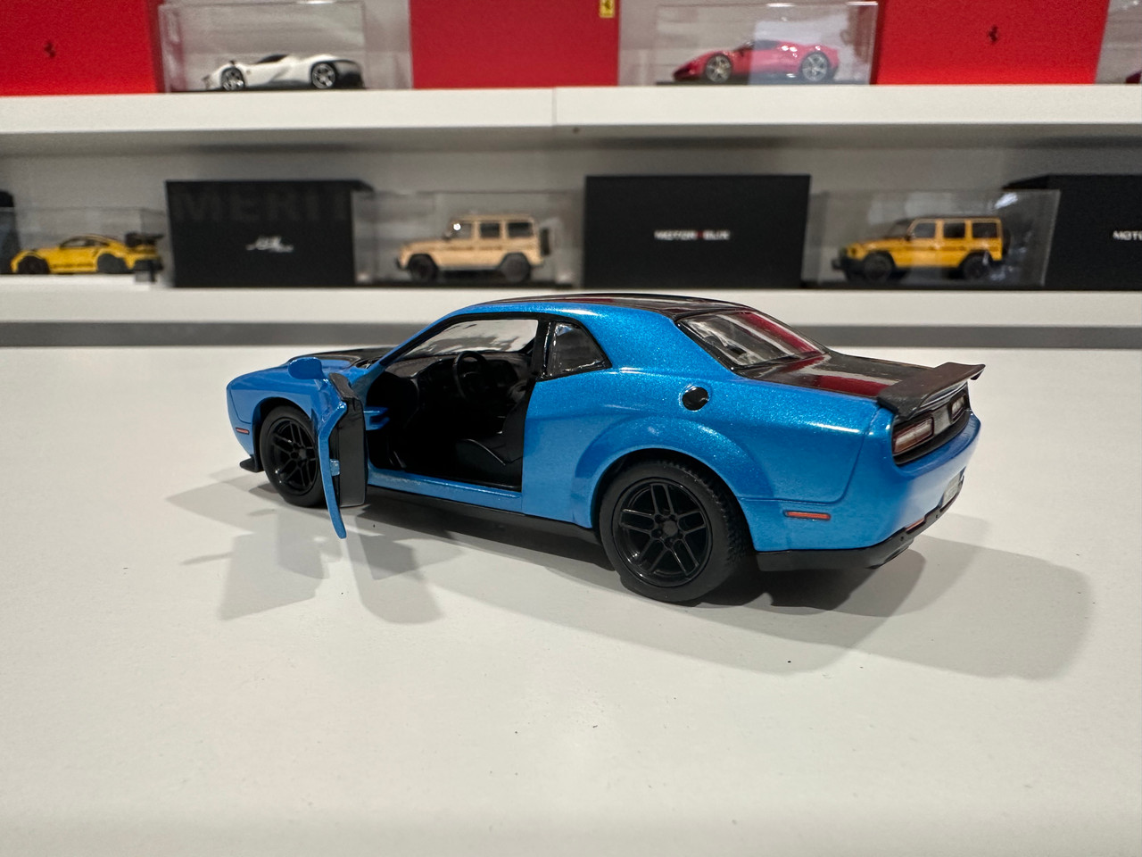1/38 Kinsmart 2023 Dodge Challenger SRT Demon 170 (Blue) Diecast Car Model 1/38 Kinsmart 2023 Dodge Challenger SRT Demon 170 (Blue) Diecast Car Model