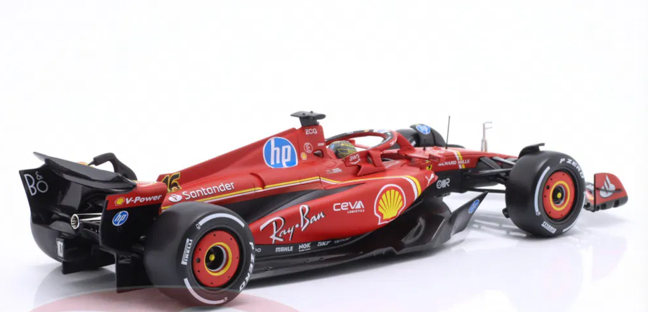 1/18 BBurago 2024 Formula 1 Charles Leclerc Ferrari SF-24 #16 Winner Italian GP Car Model