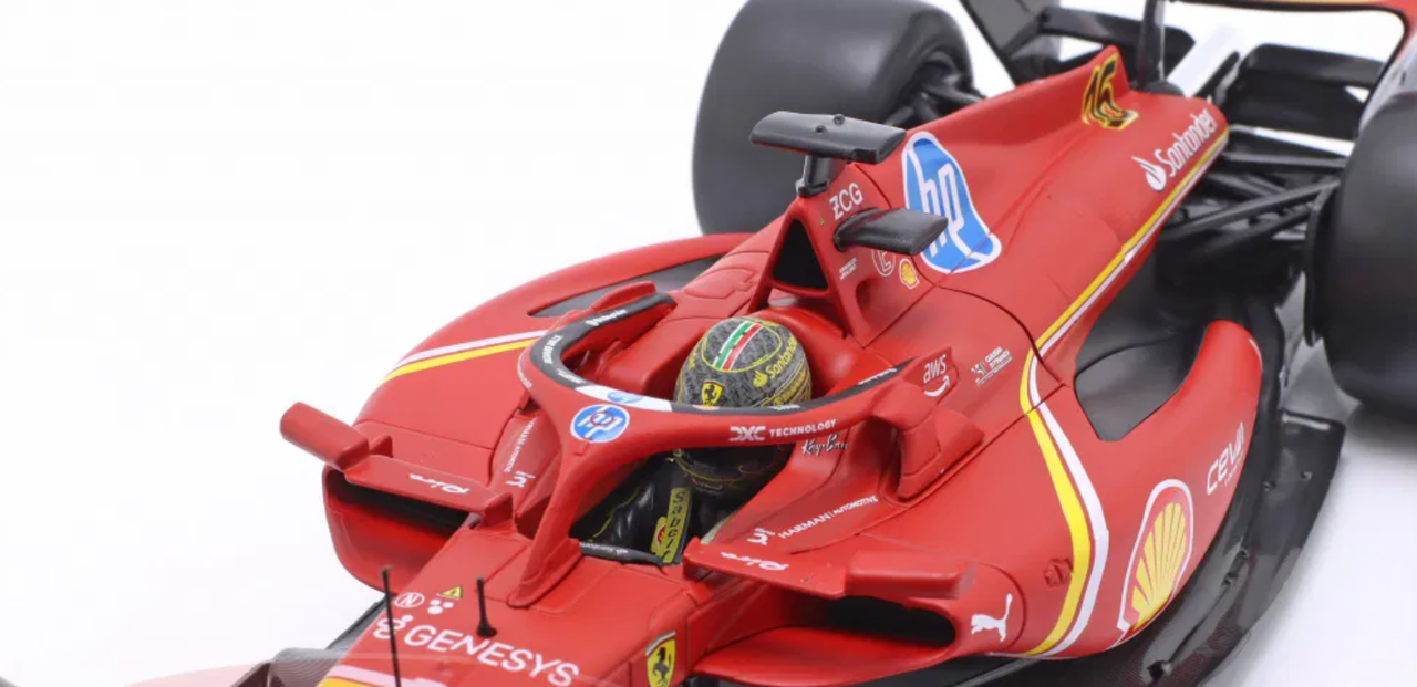 1/18 BBurago 2024 Formula 1 Charles Leclerc Ferrari SF-24 #16 Winner Italian GP Car Model
