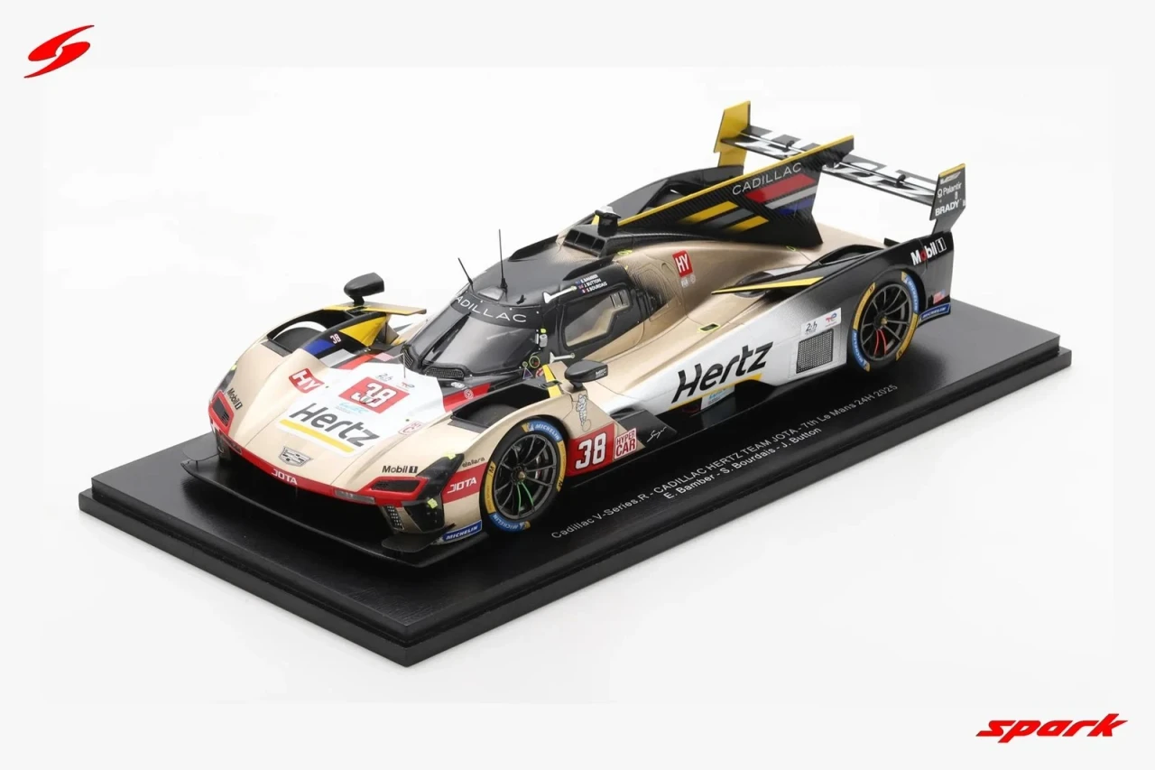 1/18 Spark Cadillac V-Series.R No.38 CADILLAC HERTZ TEAM JOTA 7th Le Mans 24H 2025 E. Bamber - S. Bourdais - J. Button Car Model