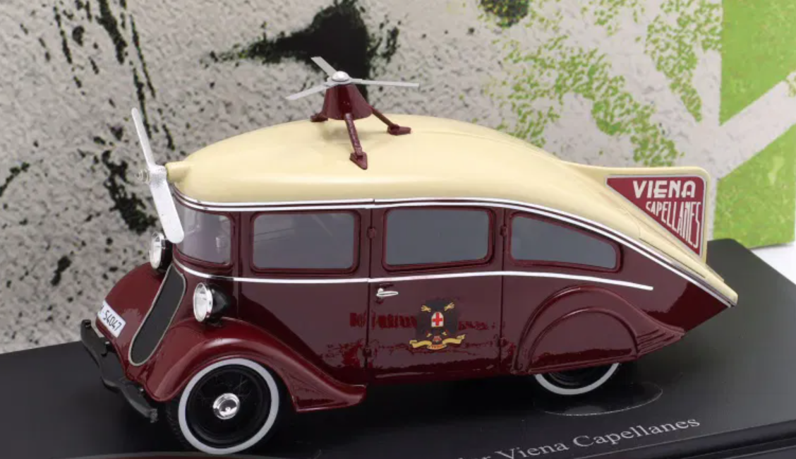 1/43 AutoCult 1935 Singer Popular Viena Capellanes (Wine Red) Car Model
