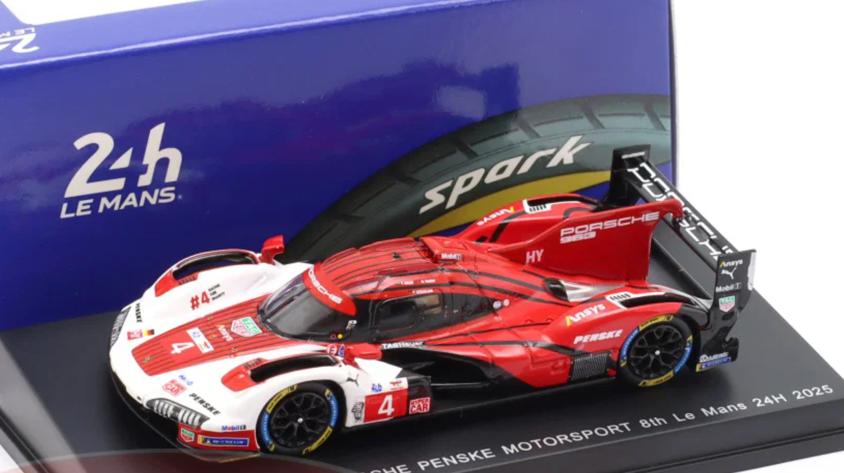 1/64 Spark Porsche 963 No.4 PORSCHE PENSKE MOTORSPORT  8th Le Mans 24H 2025 F. Nasr - N. Tandy - P. Wehrlein Car Model