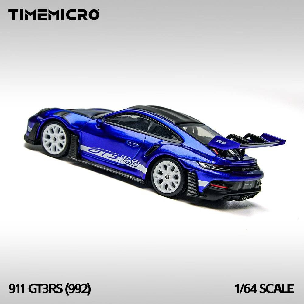 ん 1/64 TimeMicro Porsche 911 (992) GT3 RS (San Marino Blue) Diecast