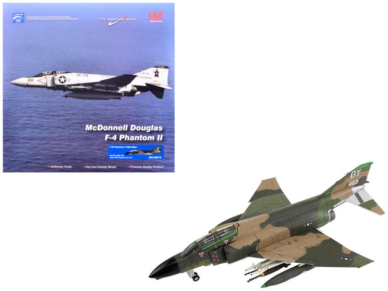 McDonnell Douglas F-4D Phantom II Fighter-Bomber Aircraft "66-7463 MiG Killer 665th TFS 432nd TRW Thailand" (1972) United States Air Force "Air Power Series" 1/72 Diecast Model by Hobby Master